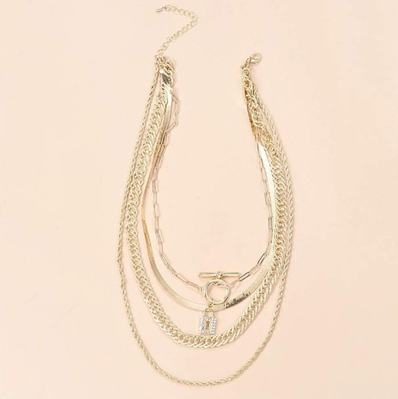 4 LAYER GOLD CHOKER W ICED OUT TOGGLE LOCK🔐 - Picture 6 of 8